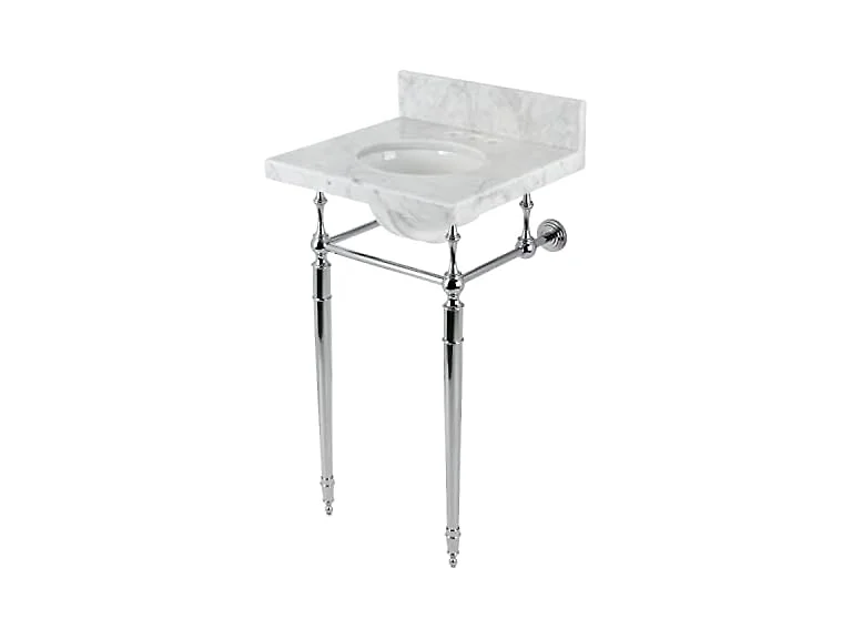 Kingston Brass Carrara Marble White/Polished Chrome