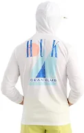 HUK Mens Short Sleeve Performance Tee, Fishing T-Shirt for Men, Ocean Club - White, Large