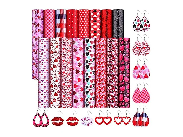 16 Pieces Valentine's Day Faux Leather