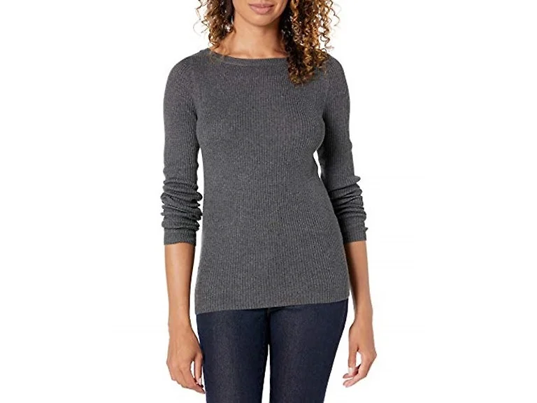 Amazon Women (M) Boatneck Sweater Charcoal Heather