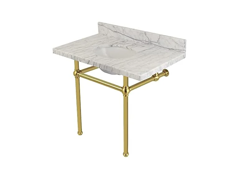 Fauceture Templeton Carrara Marble Bathroom Console Vanity