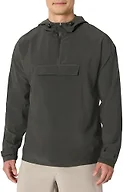 Amazon Essentials Men's Athletic Lightweight Stretch Woven Colorblock Anorak Jacket, Charcoal, Large
