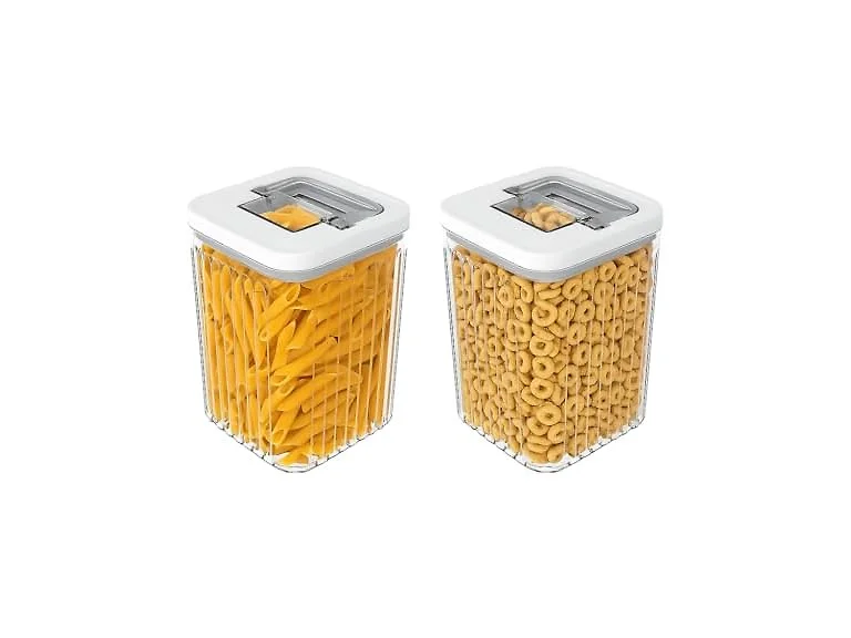 Oggi Airtight Clear Fluted Canister Set of 2