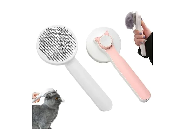 Cat Grooming Brush, Pet Brush with Release Button