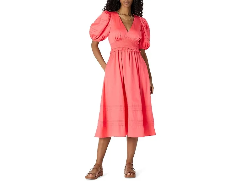 Amazon Essentials Women's Puff Sleeve Midi Dress