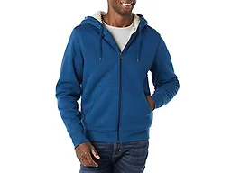 Amazon Essentials Men's Sherpa Lined Full-Zip Hooded Fleece Sweatshirt, Dark Teal, Large