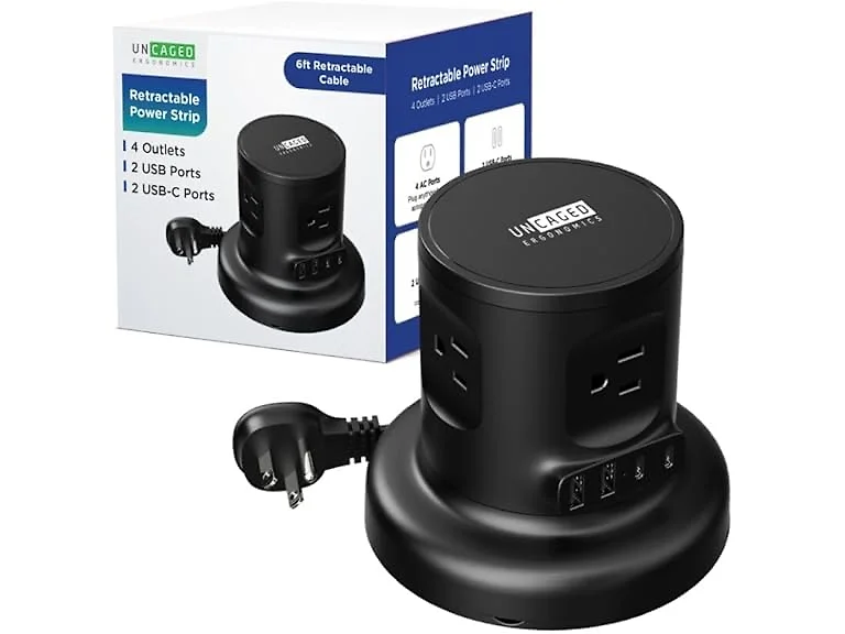 Retractable Power Strip with USB