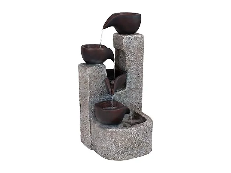 Sunnydaze Aged Tiered Vessels 29-Inch Solar Fountain