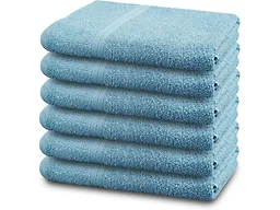 Simply Lofty 6 Pack 100% Cotton Bath Towel Set - 24 x 46", Aqua Green