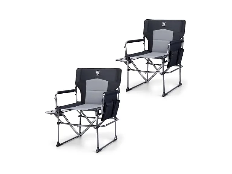 EVER ADVANCED Black Camping Chair 2 Pack