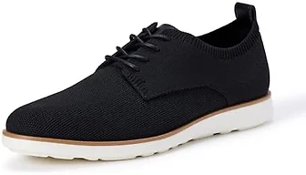 Amazon Essentials Men's Derby Knit Dress Sneakers with Foam Insole, Black, 13