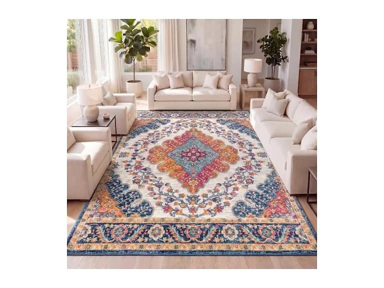 JONATHAN Y Boho Vintage Rug 8x10 Blue