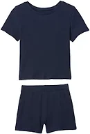 GAP baby-girls Tee and Short Rib Set Tapestry Navy 12-18M