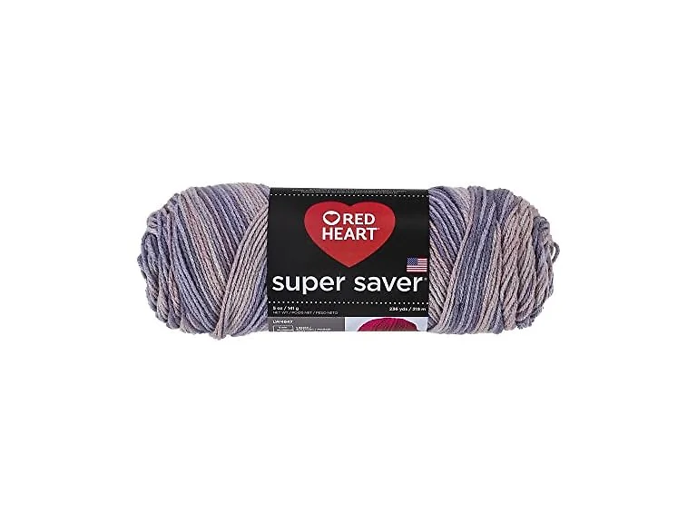 RED Heart E300.3972 Super Saver Yarn, Mulberry Mix