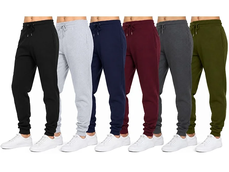6Pk Womens Fleece Joggers w-Zip Pockets