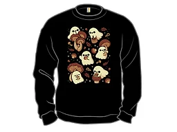 Cute Ghosts with Autumn Mushrooms