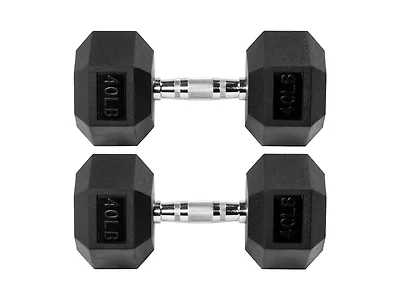 Fitvids Premium Hex Dumbbell, 40LB Pair