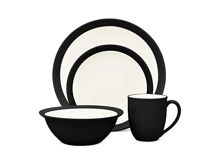 Noritake Colorwave Graphite 4-Piece Curve Place Setting, Service for 1