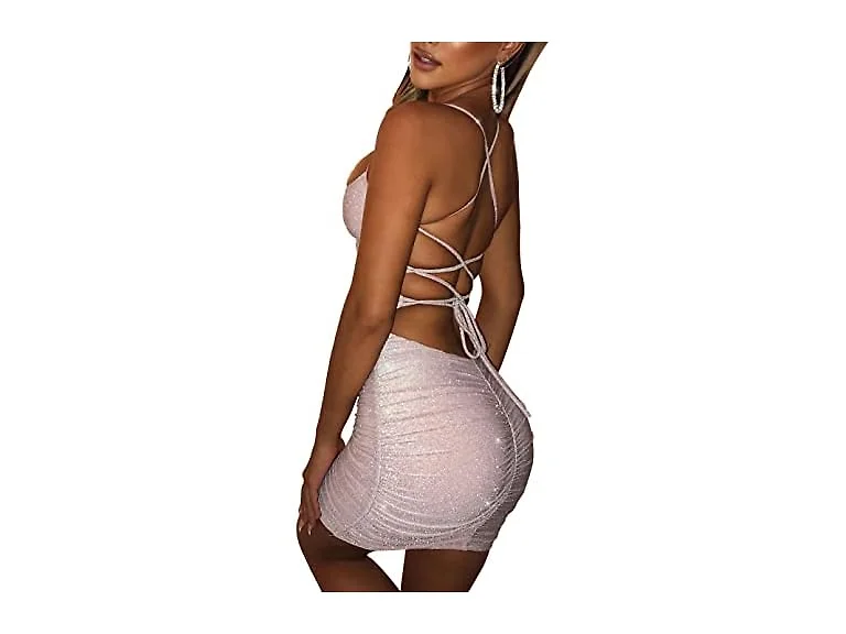 FV Relay Women (L) Sexy Glitter Bandage Wrap Dress