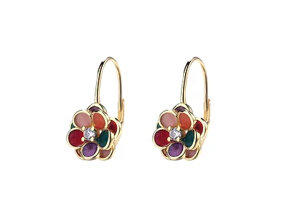 Crystal Multi Color Floral Earrings