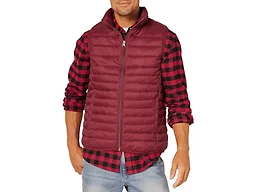 Amazon Essentials Men's Lightweight Water-Resistant Packable Puffer Vest, Dark Red, XX-Large