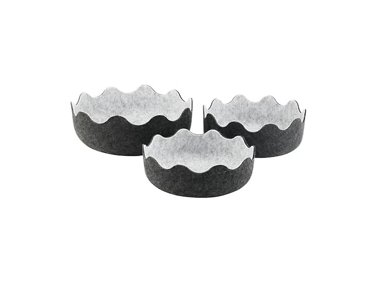 47th & Main Set of 3 Decorative Scalloped Felt Baskets