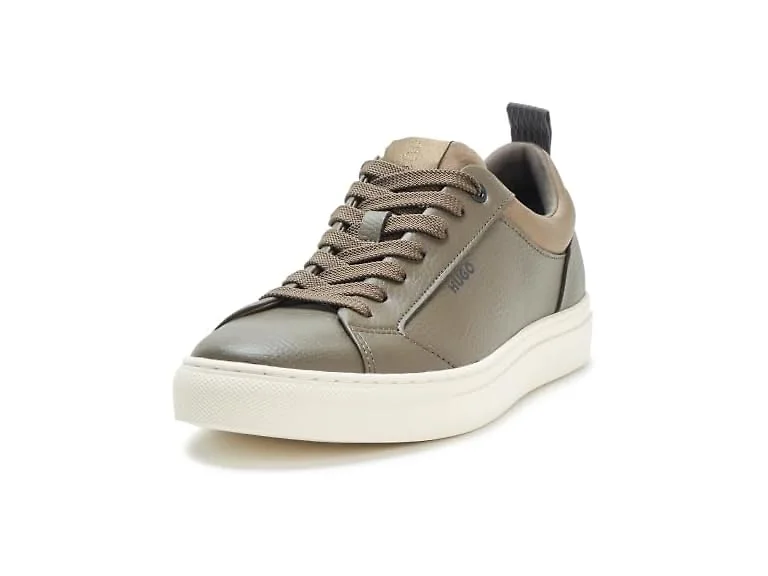 HUGO, Morrie Low Profile Friendly Leather Sneakers, Olive Night, 9