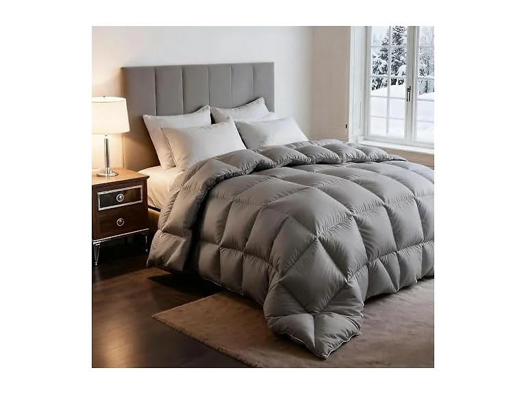 HYVIF Grey Queen Feather Down Comforter
