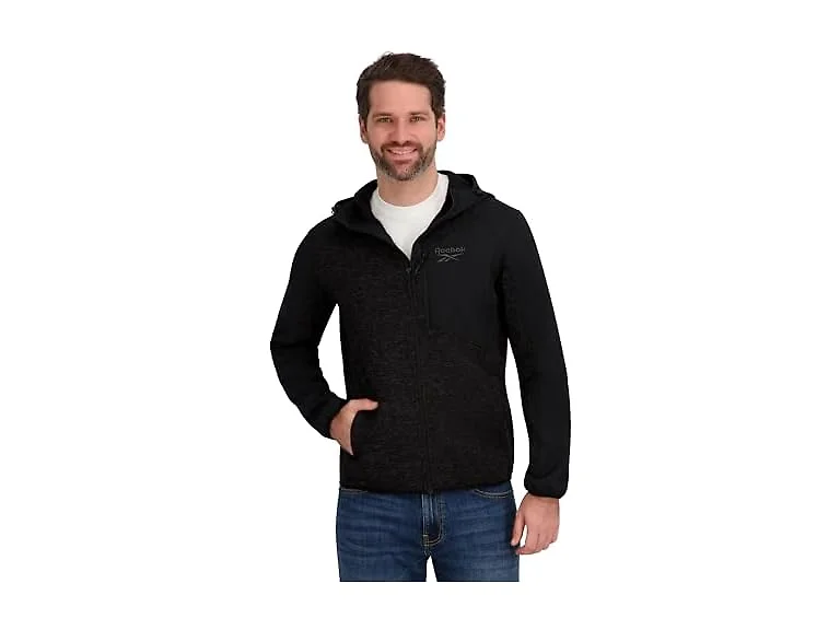 Reebok Men Full Zip Hooded Sweater Fleece Jacket