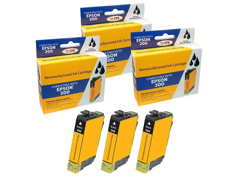 Compatible Epson 200 Ink Cartridge Combo Pack (3 Black)