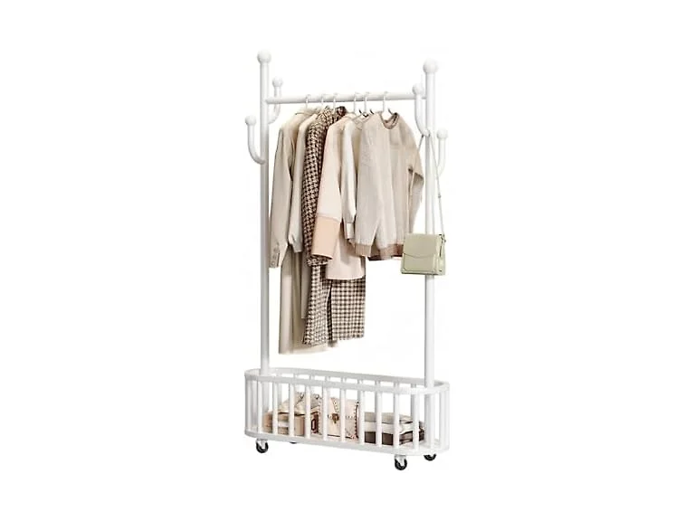 CuisinSmart Rolling Clothes Rack with Wheels White