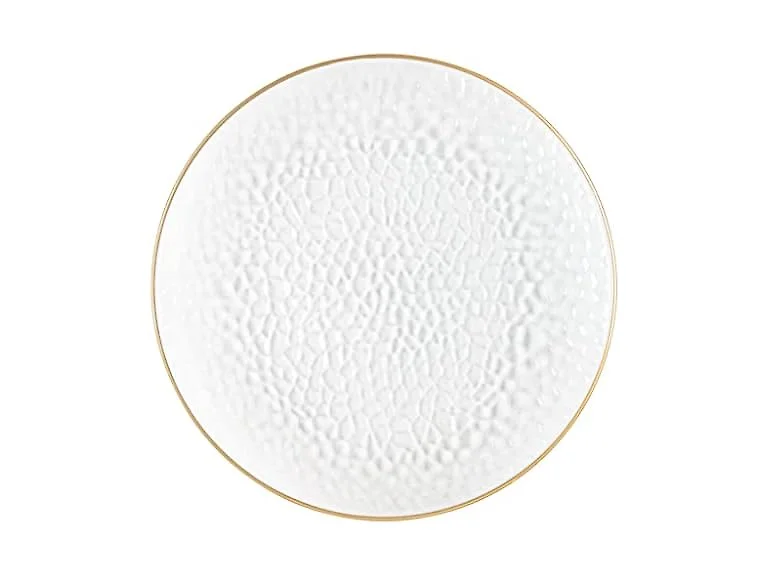 Clear/Gold Rim Hammered Chargers - 13" -48 CT