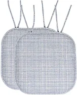 Sweet Home Collection SHC-TIES-CHAIR-PAD-ARIA-SILBLU-2PK 2PK Memory foam chair cuhsions Silver/Blue