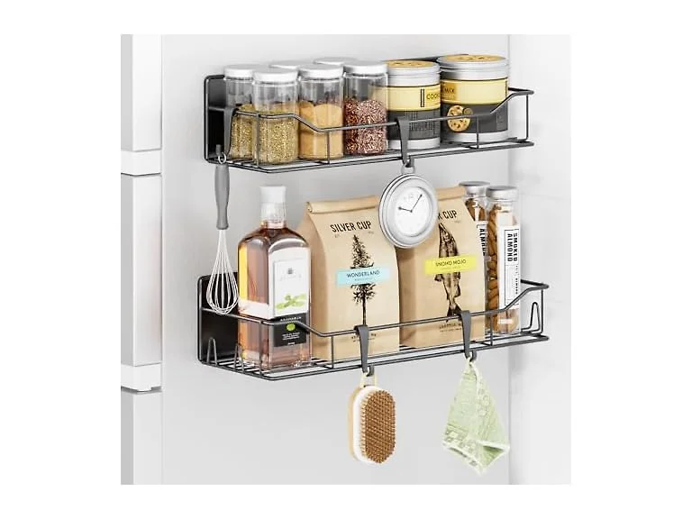 IYEBAU Magnetic Spice Rack 2 Pack (Black)