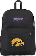 JanSport NCAA Officially Licensed Backpack, Iowa Hawkeyes, Superbreak Plus with Padded 15'' Laptop Sleeve, Spacious Computer Bag for Men & Women, Durable Daypack with Bottle Pocket, Black