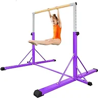 FC FUNCHEER Gymnastics Bar for Kids Ages 3-15, 35" to 60" Adjustable Height, 4FT Wide Base - Professional Kip Bar with 360° Stability & Fiberglass Crossbar, Easy Fold&Solid Design for Home Training