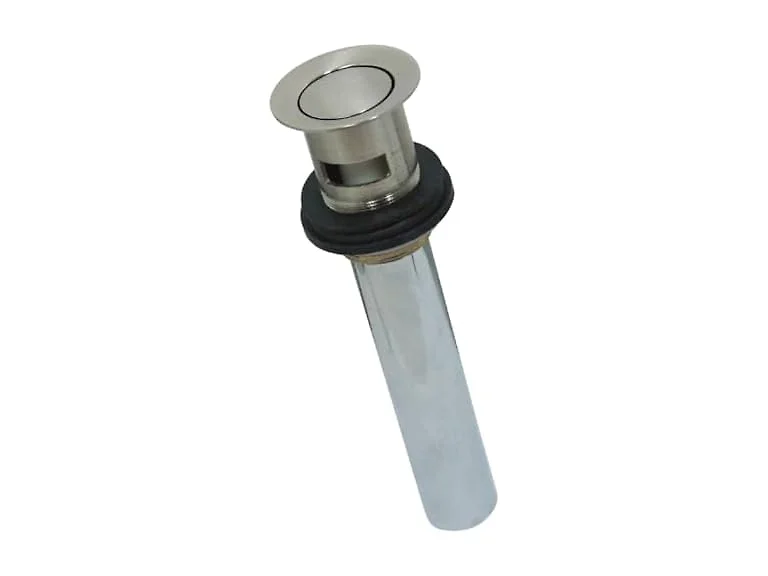 Kingston Brass Push Pop-Up Drain with Overflow, Brushed Nickel