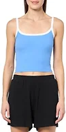 florence by mills Women's Sunburst Ribbed Crop Tank Top, Ultramarine, Small