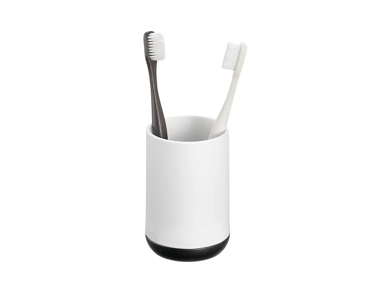 iDesign Toothbrush Holder, Matte White/Matte Black