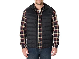 Amazon Essentials Men's Regular-Fit Lightweight Water-Resistant Hooded Puffer Vest, Black, Small