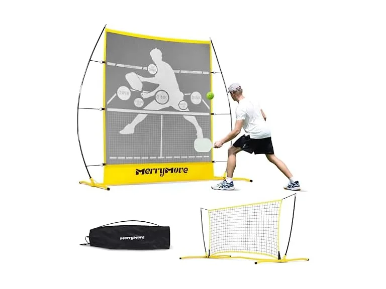 Yellow Pickleball Practice Rebounder Net