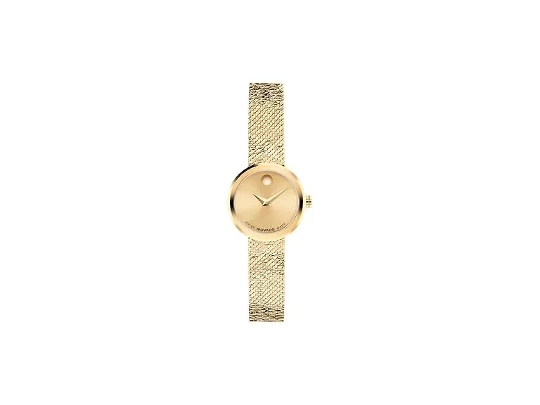 Movado Museum Velura Mini Gold Mesh Watch 21mm