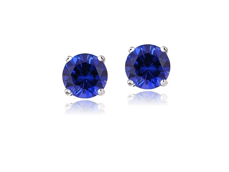 Sterling Silver Sapphire Stud Earrings