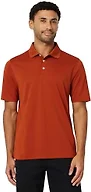 Amazon Essentials Men's Regular Fit Golf Polo Shirt, Moisture-Wicking Quick Dry, Recycled Polyester, Short Sleeve, Brick Red, X-Small