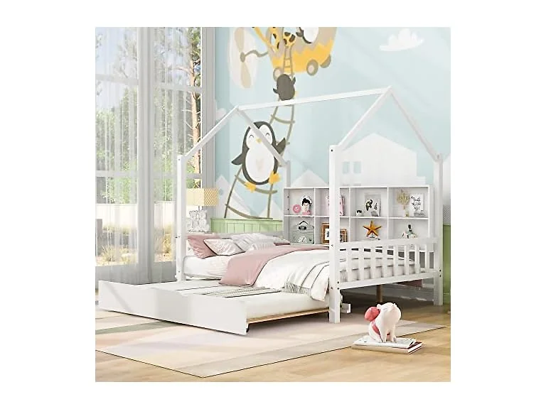 Merax Full Daybed with Trundle, White