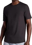 Gaiam Men’s Breathe Ease Short Sleeve Crewneck Top, Standard Fit, Stretch Heavyweight Performance Material, Black, Large