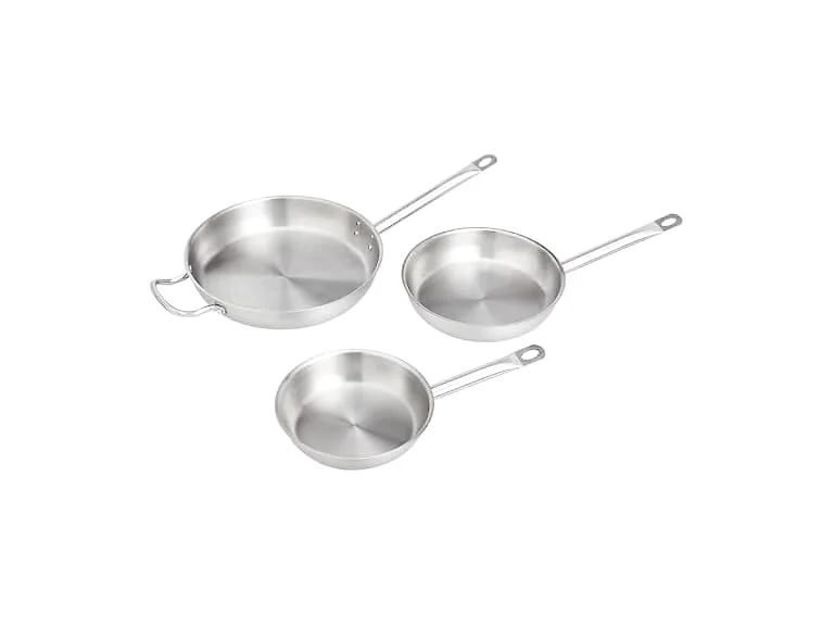 Amazon Basics 3pc SS Fry Pan Set