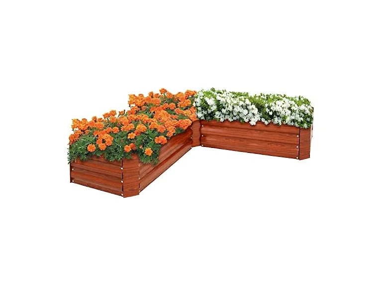 Sunnydaze L-Shaped Raised Garden Bed