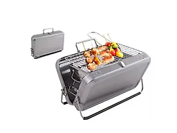 QuickBite XT-KITC-1020SL Portable BBQ Suitcase Silver