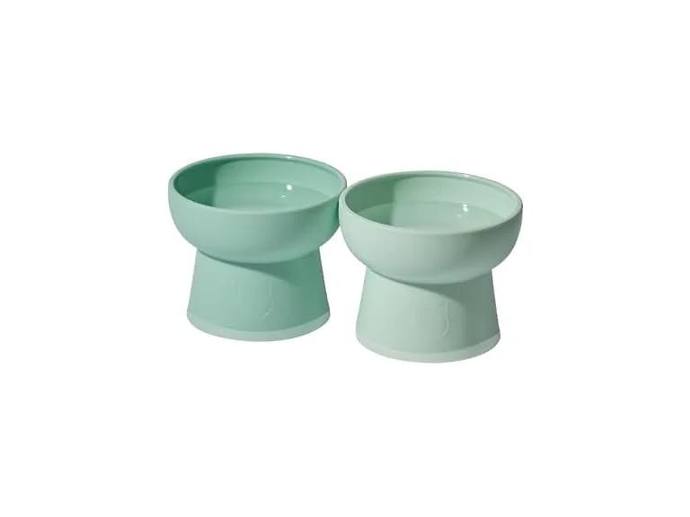 Necoichi 2pcs Elevated Cat Water Bowls with Measurement